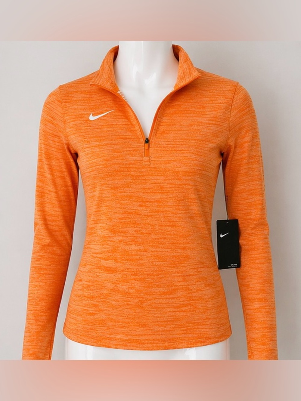 Nike Orange Long Sleeve Fitted Polo Tee